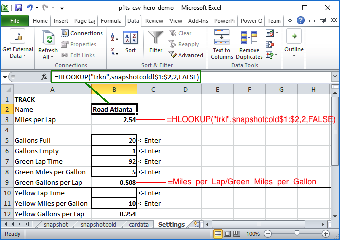 settings sheet